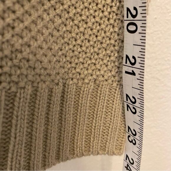 Blair Shaker Stitch Dolman Sweater crew neck short sleeve beige tan size M - Picture 4 of 8